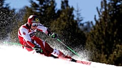 Marcel Hirscher, lors du slalom géant de Grandvalira en Andorre, le 16 mars 2019 