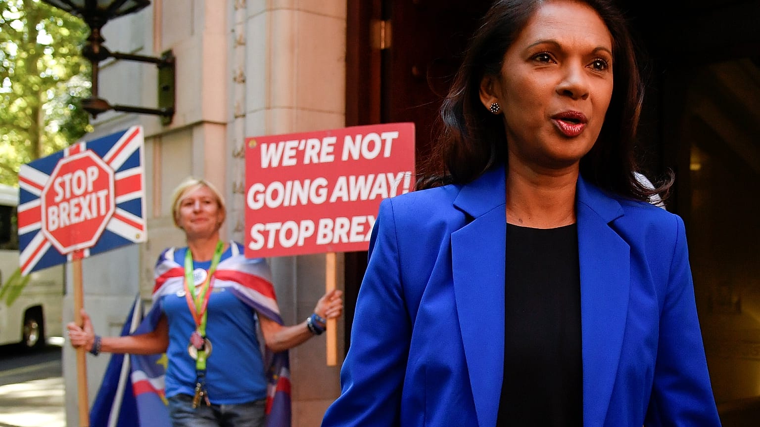 Lawyer Gina Miller leaves radio and television studios in London