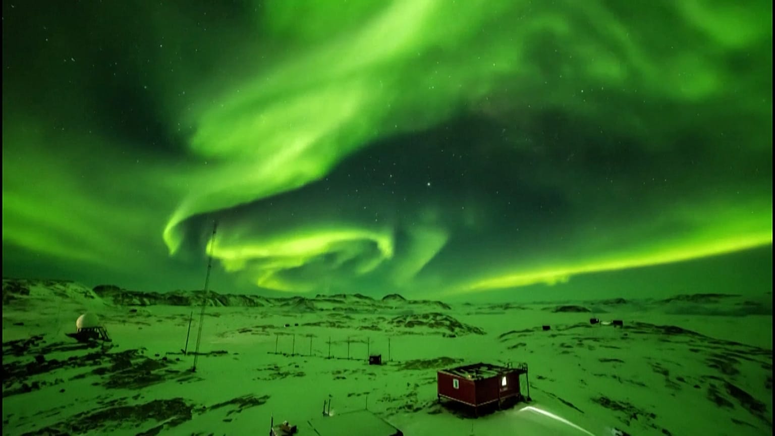 Polarlicht in der Antarktis