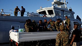 Soldaten im Marsh Harbour Government Port während einer Evakuierungsoperation, nachdem der Hurrikan Dorian Bahamas getroffen hat. 06. September 2019