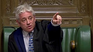 Speaker of the House John Bercow gestures as he speaks after tellers announced the results of the vote Brexit deal.