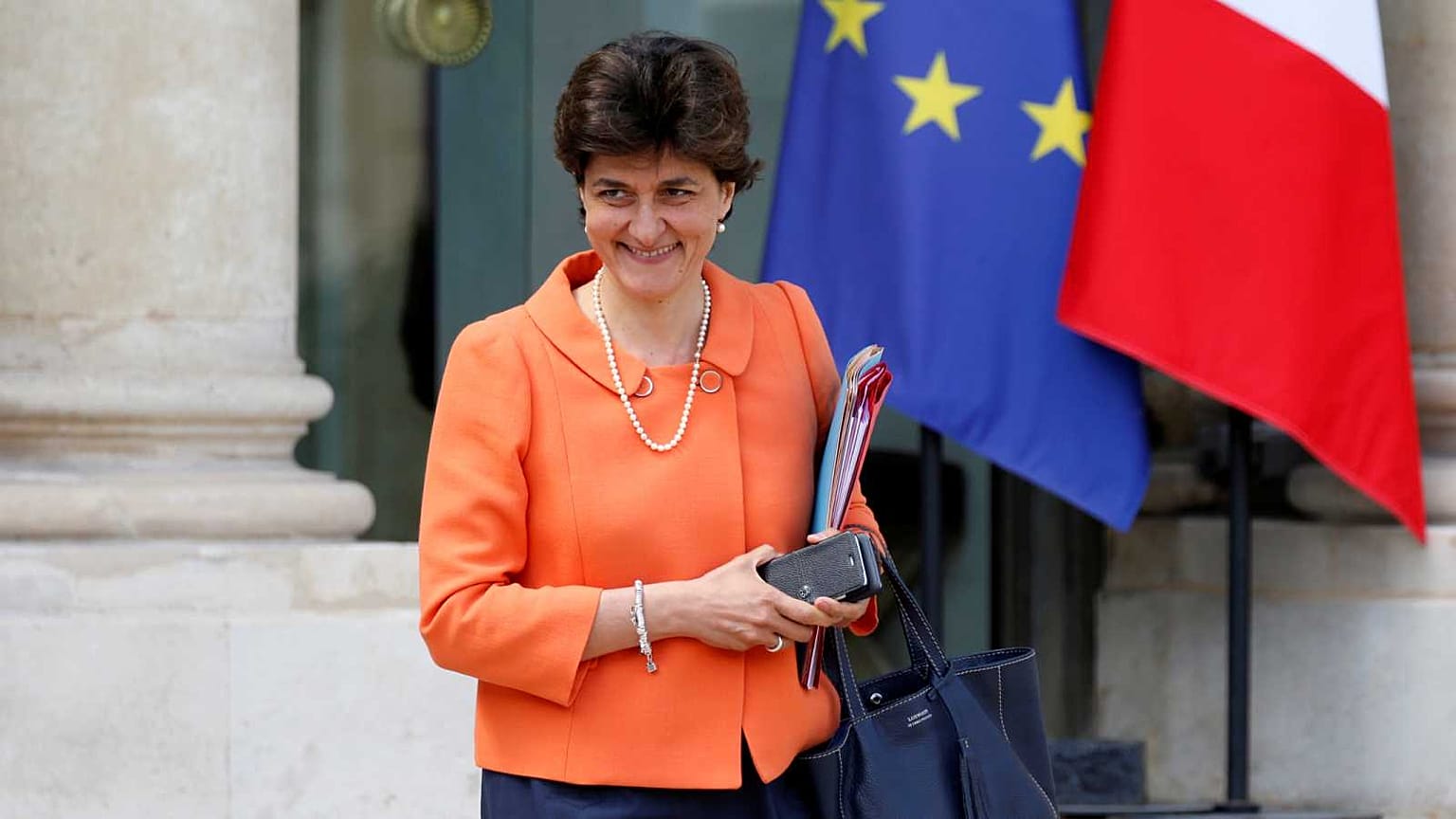 Archives : Sylvie Goulard, sur le perron de l’Elysée, le 31 mai 2017  