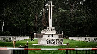 The graffiti comes in the lead up to the 75th anniversary of the Allied landings in the Netherlands.