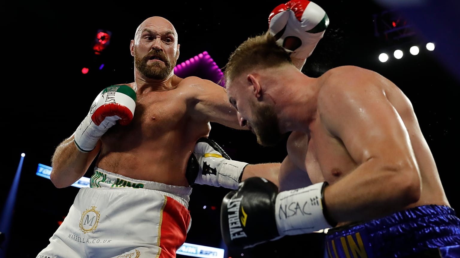 Un fotogramma del match Fury-Wallin. 
