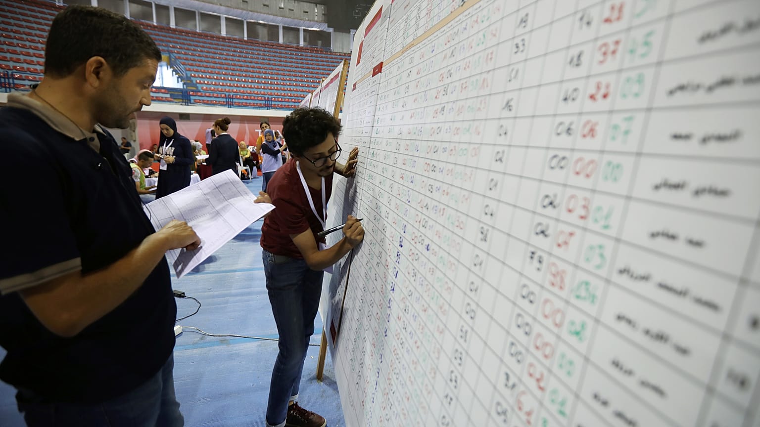 Centre de dépouillement électoral à Tunis (Tunisie), 16/09/2019