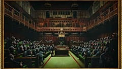 İngiliz graffiti sanatçısı Banksy'nin Devolved Parliament isimli tablosu