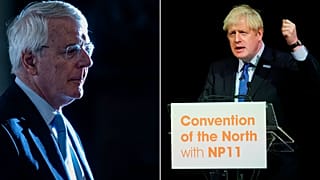 John Major (L) and Boris Johnson.