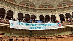 Climate Strike protesters in the Federal Assembly in Bern, Switzerland, on September 19, 2019