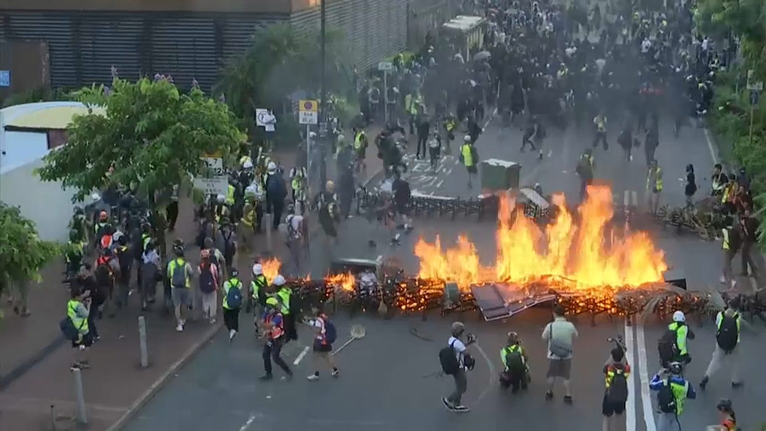 Nouvelle journée de mobilisation sous tension à Hong Kong 