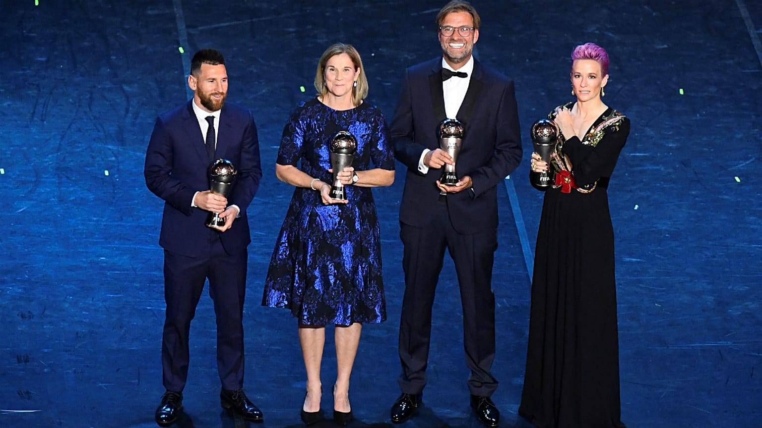 Lionel Messi, Jill Ellis, Jurgen Klopp e Megan Rapinoe destacados em Milão