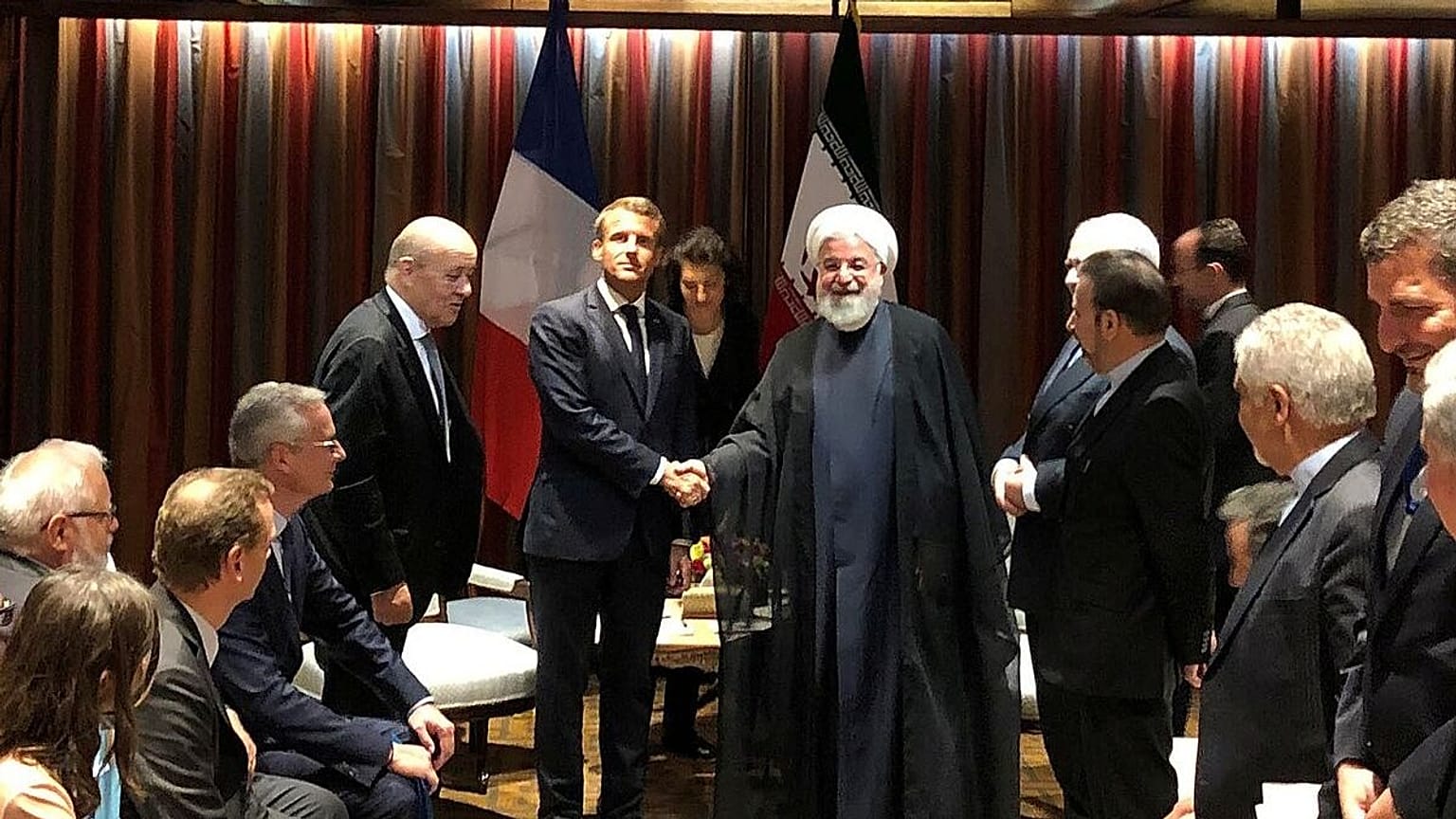 دیدار روحانی و ماکرون در حاشیه نشست مجمع همگانی سازمان ملل در نیویورک