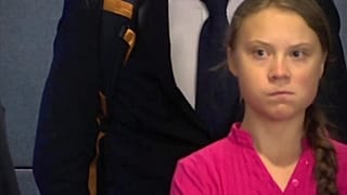 If looks could kill: Greta Thunberg glares at Donald Trump