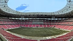 Az új Puskás Aréna belső panorámaképe az építés utolsó fázisában, 2019. szeptember 6-án.