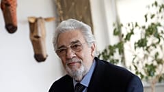 Opera singer Placido Domingo sits during an event at the Manhattan School of Music in New York