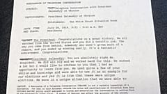Primera página de la transcripción publicada por la Casa Blanca.