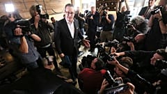 Former Austrian Vice Chancellor Heinz-Christian Strache arrives for a news conference in Vienna in October 2019.