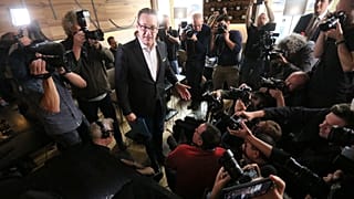 Former Austrian Vice Chancellor Heinz-Christian Strache arrives for a news conference in Vienna in October 2019.