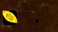 The supermassive black hole weighs around 6 million times the Sun’s mass.