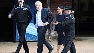 Britain's Prime Minister Boris Johnson visits West Yorkshire Police Training and Development Centre.