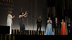 Zain Duraie receives the award for Best Arab Short Film for Give Up The Ghost