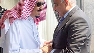 Prince Salman of Saudi Arabia, pictured here with the Iraqi prime minister (right) 