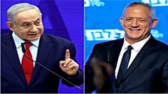 رئيس حزب الليكود بنيامين نتنياهو ورئيس تحالف أزرق أبيض بيني غانتس