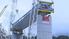Nouveau pont de Gênes : pose des 50 premiers mètres