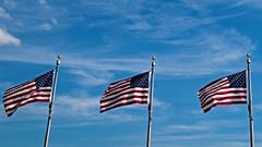 American flags fly at the Washington Monument, after a 37-month closure in Washington