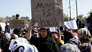 Morya kampında göçmen protestosu: "Morya bir cehennem, güvenlik ve özgürlük istiyoruz"