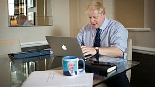 Boris Johnson's disposable coffee cup whisked away as aide tries to protect his green credentials