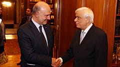 Ο Πρόεδρος της Δημοκρατίας, Προκόπης Παυλόπουλος υποδέχεται τον Πιερ Μοσκοβισί
