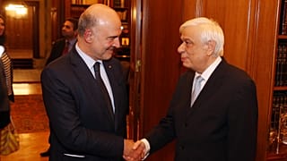 Ο Πρόεδρος της Δημοκρατίας, Προκόπης Παυλόπουλος υποδέχεται τον Πιερ Μοσκοβισί