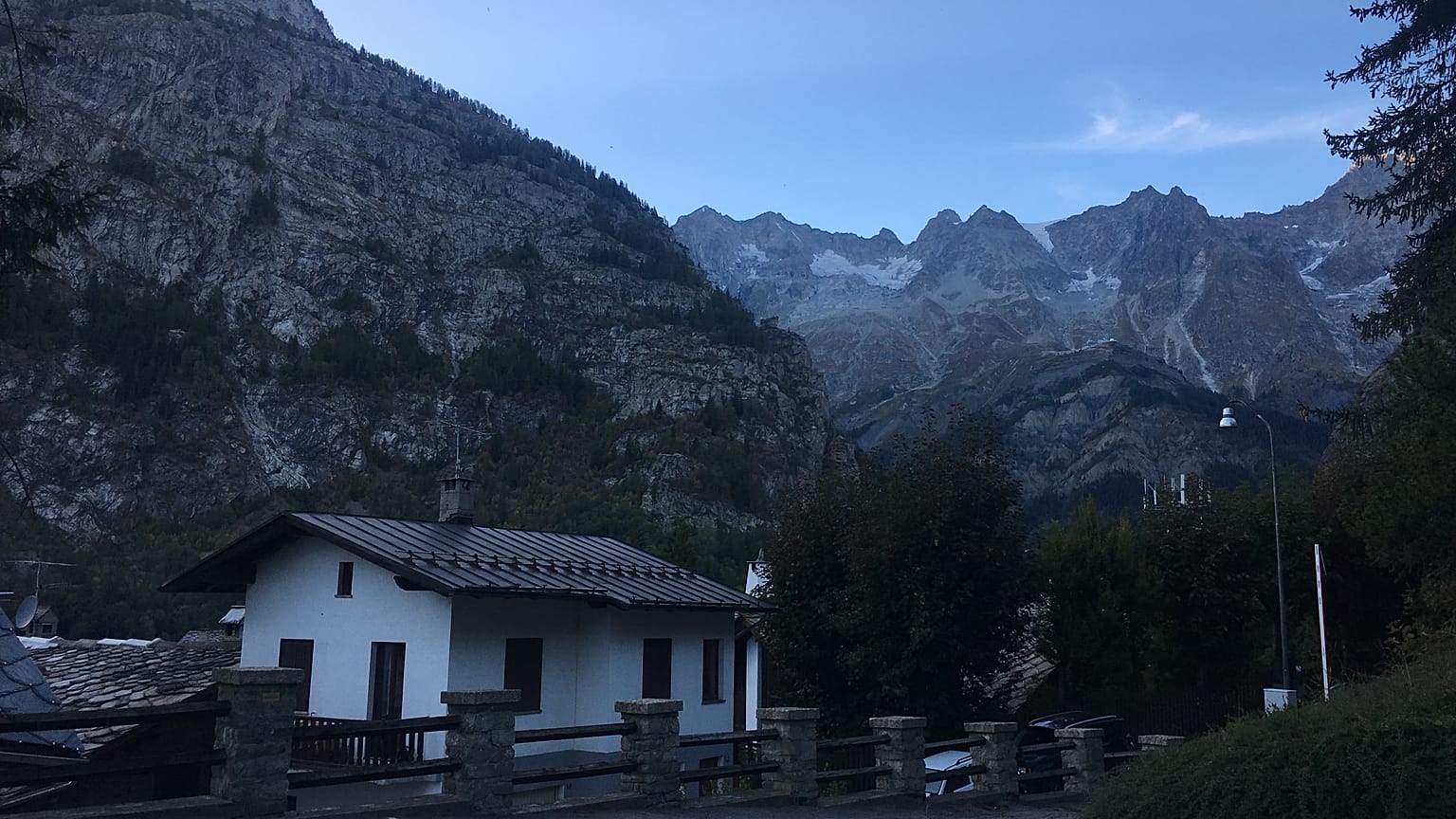 Courmayeur is a small mountain town that relies on snow and ice for its main industry: tourism
