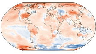Anomalía de temperaturas respecto a la media en septiembre de 2019