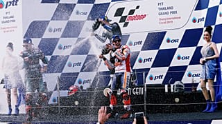 Marc Marquez feiert nicht nur seinen Sieg beim GP von Thailand sondern auch den Weltmeistertitel