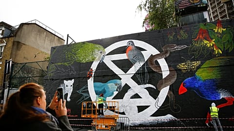 Extinction Rebellion mural painted on London nightclub 