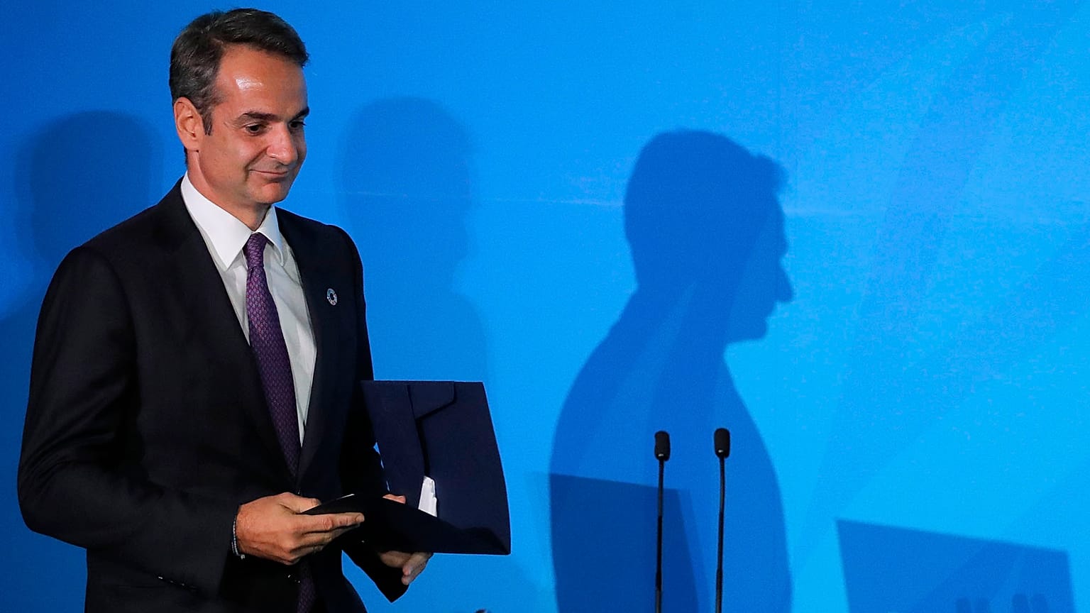 Greece's Prime Minister Kyriakos Mitsotakis 