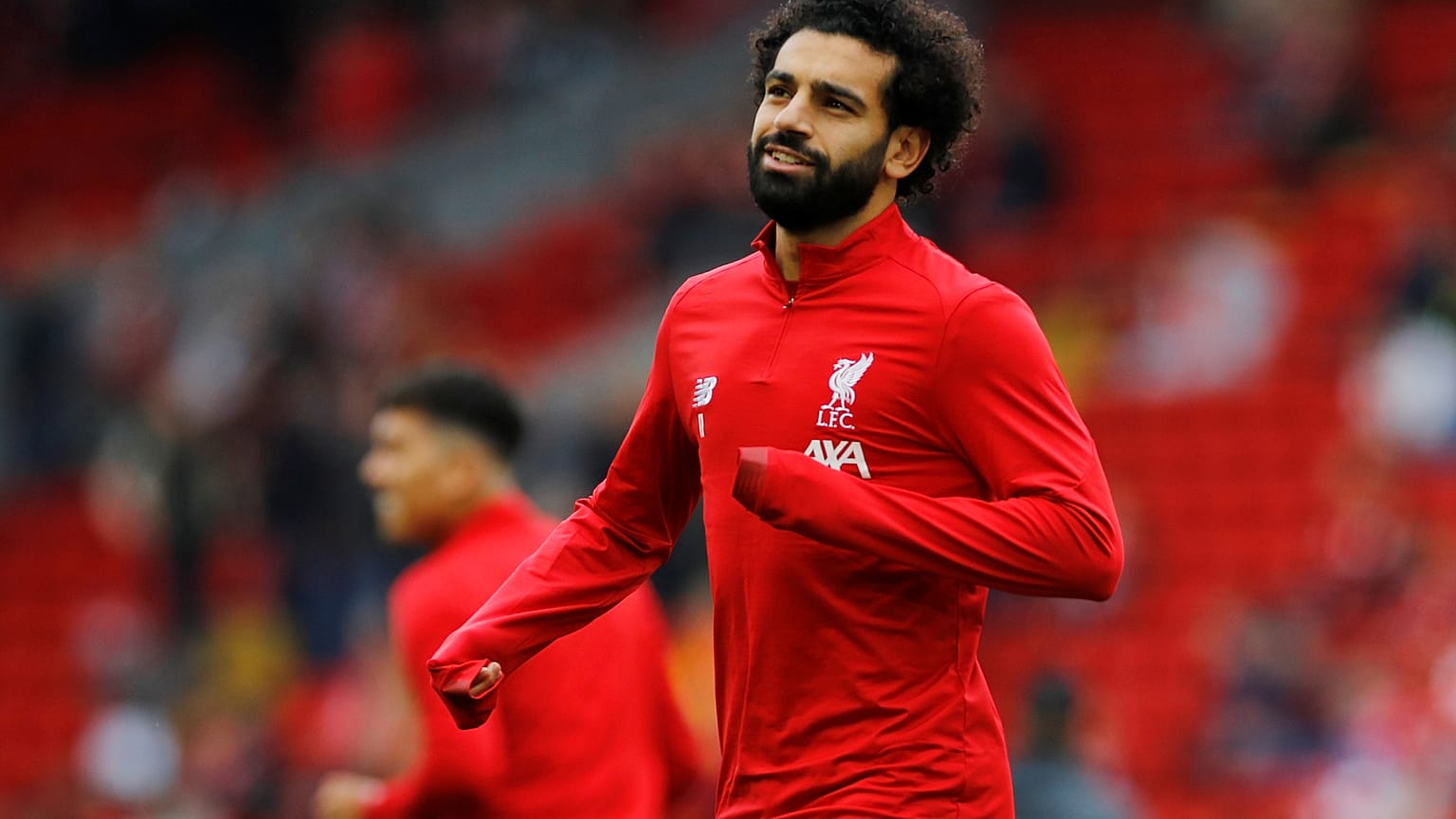 لاعب ليفربول محمد صلاح خلال الإحماء قبل المباراة 28 سبتمبر/ أيلول 2019