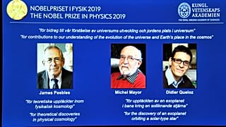 Nobel Fizik Ödülü uzay çalışmalarından dolayı James Peebles, Michel Mayor ve Didier Queloz'a verildi