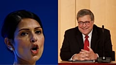 Britain's Home Secretary Priti Patel - U.S. Attorney General William Barr