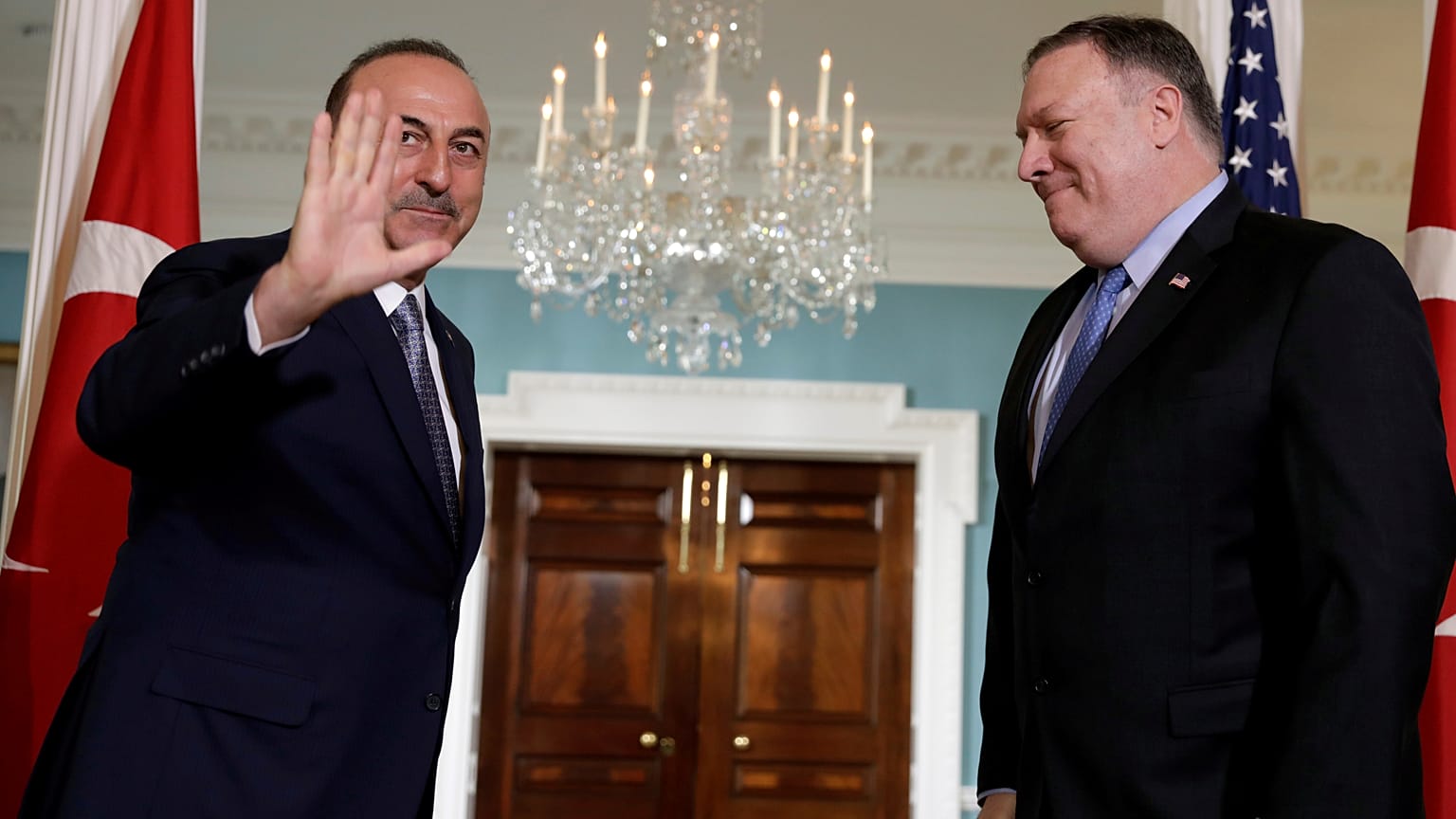 Türkiye Dışişleri Bakanı Mevlüt Çavuşoğlu ve ABD Dışişleri Bakanı Mike Pompeo, 20 Kasım 2018