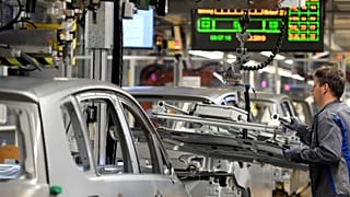 Una fábrica de producción en la planta de Volkswagen en Wolfsburg, Alemania, el 1 de marzo de 2019.