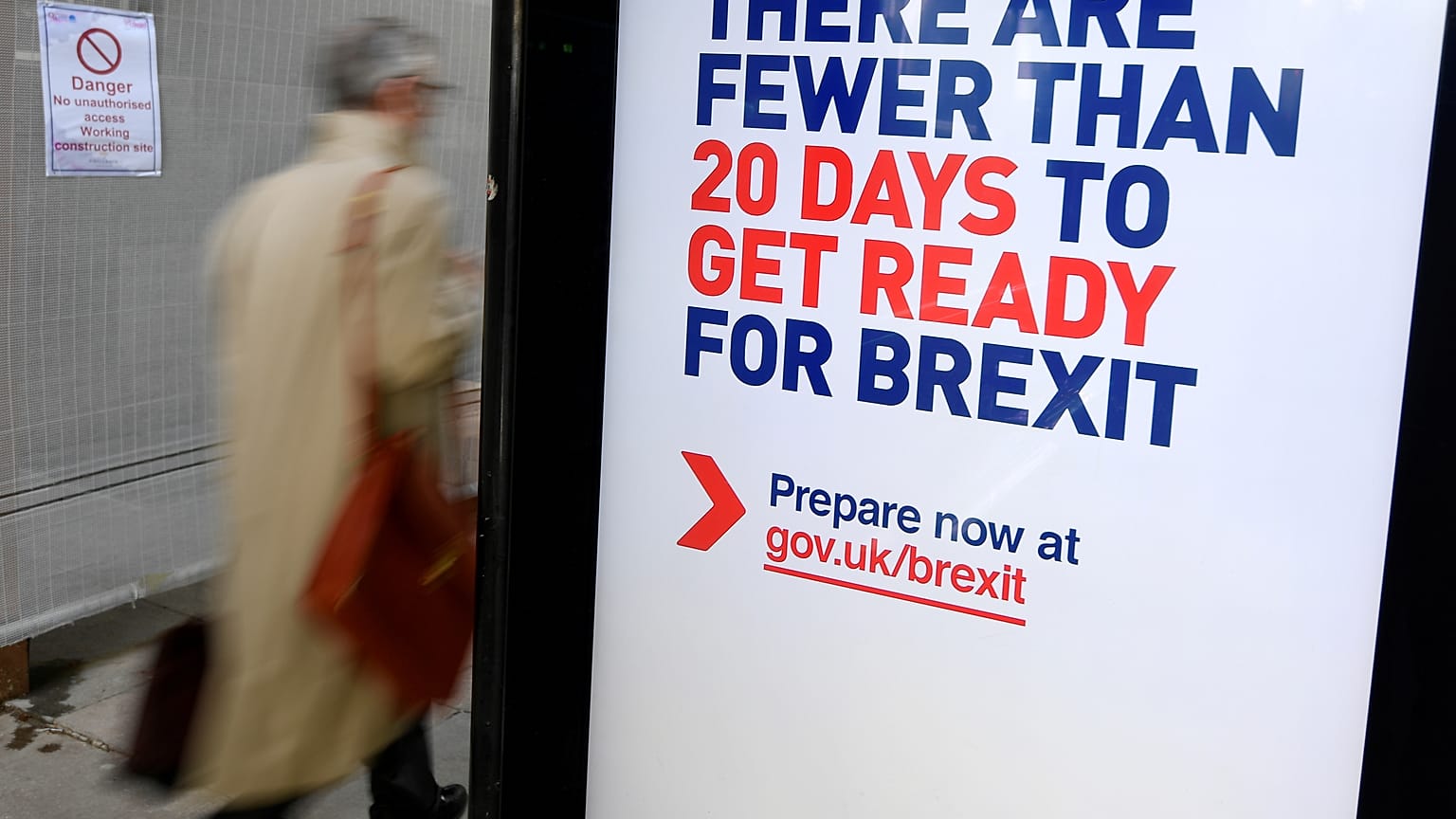 UK government Brexit information campaign poster in London, October 15, 2019.