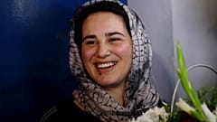 Hajar Raissouni, à sa sortie de prison. Rabat, le 16/10/2019
