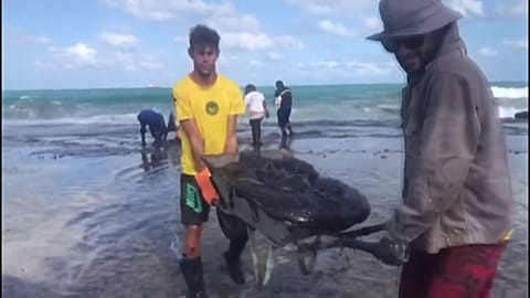Petroleum sludge strikes popular tourist spot in Brazil