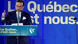 Yves-Francois Blanchet, chef du 'Bloc Québécois', à St-Jean-sur-Richelieu (Québec, Canada), 19/10/2019