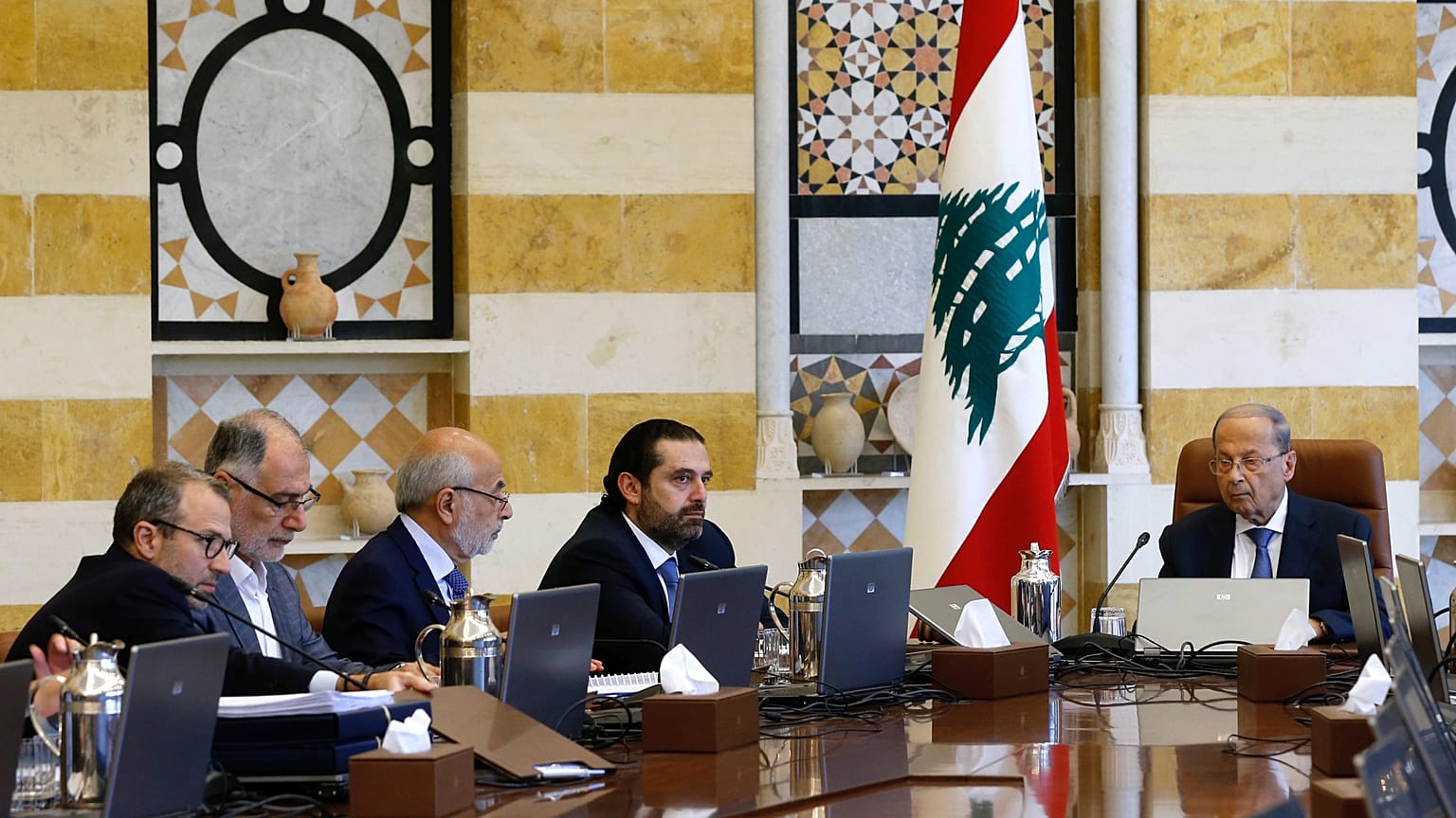 الرئيس عون أثناء الاجتماع الوزاري اليوم