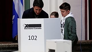 Canadian Prime Minister Justin Trudeau votes in the federal election in Montreal, Quebec, Canada October 21, 2019
