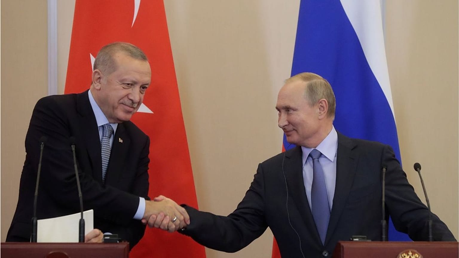 کنفرانس خبری اردوغان و پوتین در پایان مذاکرات سوچی 
