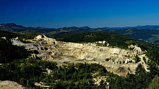 Cetate open-pit gold mine near Roșia Montană, Romania.